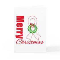 Lung Cancer Awareness Merry Christmas Ribbon cards by cancerapparel Lung Cancer Awareness Merry Christmas Ribbon cards