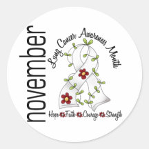 Lung Cancer Awareness Month Flower Ribbon 1 Stickers