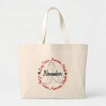 Lung Cancer Awareness Month Pearl Ribbon 1.3 Bags