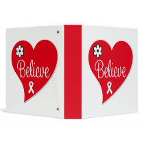 Lung Cancer Believe Heart Binder by cancerapparel Lung Cancer Believe Heart Binder