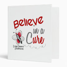 Lung Cancer Butterfly 2 Believe In A Cure 3 Ring Binders