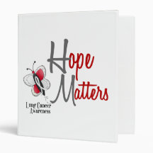 Lung Cancer Butterfly 2 Hope Matters Vinyl Binders