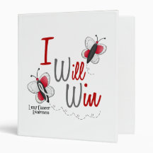 Lung Cancer Butterfly 2 I Will Win 3 Ring Binders