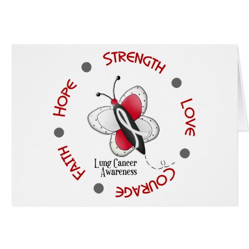 Lung Cancer Butterfly 2 Inspirational Circle Greeting Card Zazzle