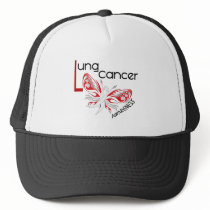 Lung Cancer BUTTERFLY 3.1 Trucker Hats
