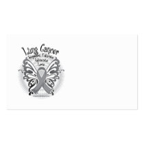 Lung Cancer Butterfly 3 business cards by fightcancertees Lung Cancer Butterfly 3 business cards