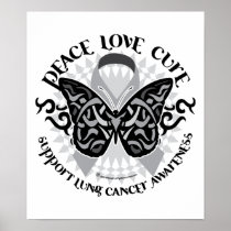 Lung Cancer Butterfly Tribal Posters