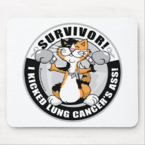 Lung Cancer Cat Survivor mousepads by fightcancertees Lung Cancer Cat Survivor mousepads