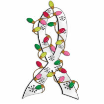 Lung Cancer Christmas Lights Ribbon Photo Sculptures