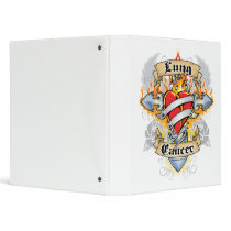 Lung Cancer Cross & Heart binders by fightcancertees Lung Cancer Cross & Heart binders