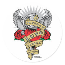 Lung Cancer Dagger stickers by fightcancertees Lung Cancer Dagger stickers