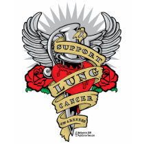 Lung Cancer Dagger t-shirts