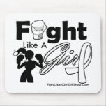 Lung Cancer Fight Like A Girl Silhouette Mouse Pads