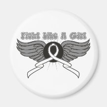 Lung Cancer Fight Like A Girl Wings Fridge Magnet