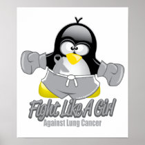 Lung Cancer Fighting Penguin Posters