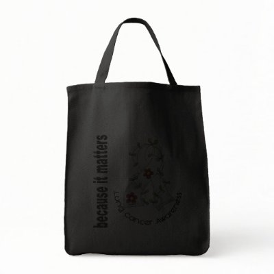 Lung Cancer Flower Ribbon 3 Bag by awarenessgifts