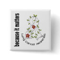 Lung Cancer Flower Ribbon 3 buttons by awarenessgifts Lung Cancer Flower Ribbon 3 buttons