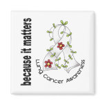 Lung Cancer Flower Ribbon 3 Magnets