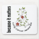 Lung Cancer Flower Ribbon 3 Mouse Pad