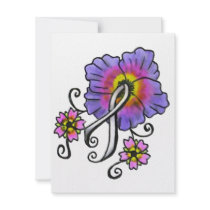 Lung Cancer Flowers invitations by VixemberDesigns Lung Cancer Flowers invitations