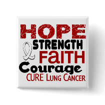 Lung Cancer HOPE 3 buttons by awarenessgifts Lung Cancer HOPE 3 buttons