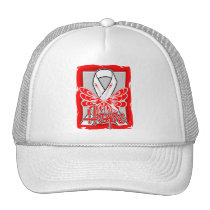 Lung Cancer Hope Butterfly Portrait Trucker Hat