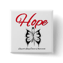 Lung Cancer Hope Butterfly Ribbon buttons by cancerapparel Lung Cancer Hope Butterfly Ribbon buttons