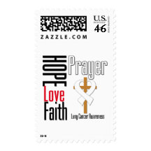 Lung Cancer Hope Love Faith Prayer Cross Stamp