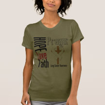 Lung Cancer Hope Love Faith Prayer Cross T Shirt