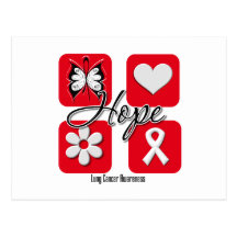 Lung Cancer Hope Love Inspire Awareness Post Card
