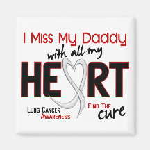 Lung Cancer I Miss My Daddy Fridge Magnet