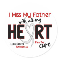 Lung Cancer I Miss My Father Round Sticker
