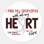 Lung Cancer I Miss My Grandma Round Sticker
