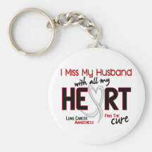 Lung Cancer I Miss My Husband Key Chain