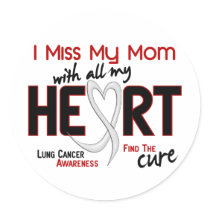Lung Cancer I Miss My Mom Round Sticker