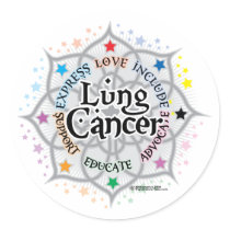 Lung Cancer Lotus stickers by fightcancertees Lung Cancer Lotus stickers