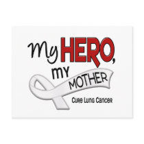 Lung Cancer MY HERO MY MOTHER 42 postcards by awarenessgifts Lung Cancer MY HERO MY MOTHER 42 postcards