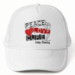 Lung Cancer PEACE LOVE CURE 1 Mesh Hats