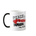Lung Cancer PEACE LOVE CURE 1 Mugs