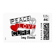 Lung Cancer PEACE LOVE CURE 1 postage by awarenessgifts Lung Cancer PEACE LOVE CURE 1 postage