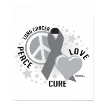 Lung Cancer Peace Love Cure posters by fightcancertees Lung Cancer Peace Love Cure posters