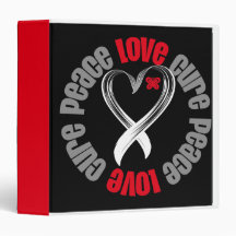 Lung Cancer Peace Love Cure Ribbon Binder