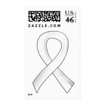 Lung Cancer Pearl Ribbon 3 Postage Stamps