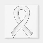 Lung Cancer Pearl Ribbon 3 Refrigerator Magnet