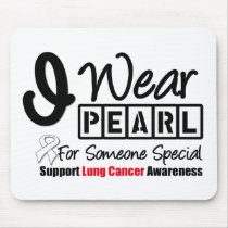 Lung Cancer Pearl Ribbon Someone Special mousepads by giftsforawareness Lung Cancer Pearl Ribbon Someone Special mousepads