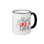 Lung Cancer Ribbon - Fight Like a Girl mugs