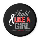 Lung Cancer Ribbon - Fight Like a Girl magnets