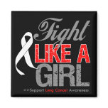 Lung Cancer Ribbon - Fight Like a Girl magnets