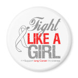 Lung Cancer Ribbon - Fight Like a Girl magnets