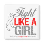 Lung Cancer Ribbon - Fight Like a Girl magnets